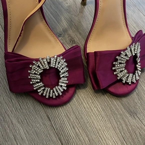 Fuchsia Embellished Bow Heels - Picture 5 of 7
